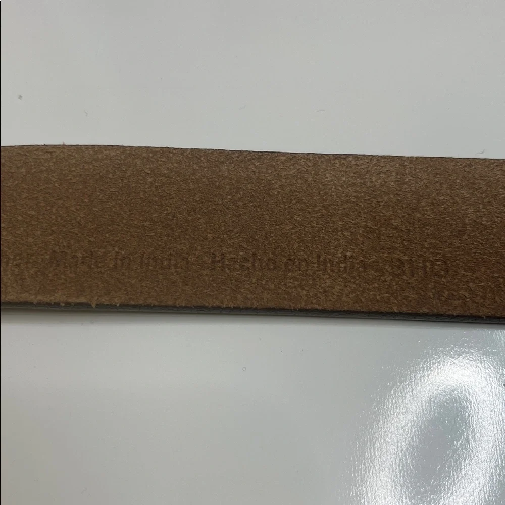 Brown Leather Belt with Silver Buckle